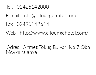 Sunprime C Lounge Hotel & Spa iletiim bilgileri
